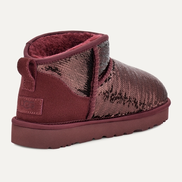 NWT Ugg Classic Ultra Mini Mirror Ball Sequin In Color Grape - Picture 4 of 8